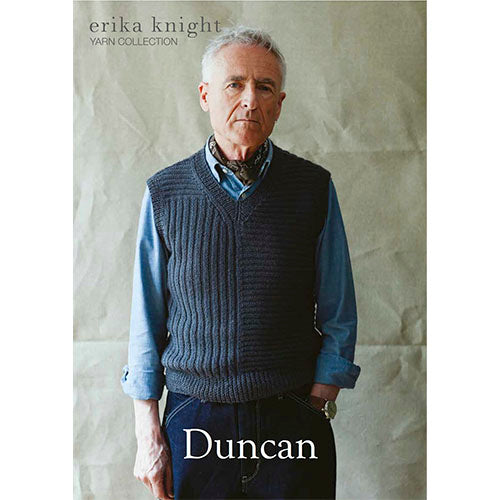 mens dress sweater vests Duncan Vest in Erika Knight British Blue 100