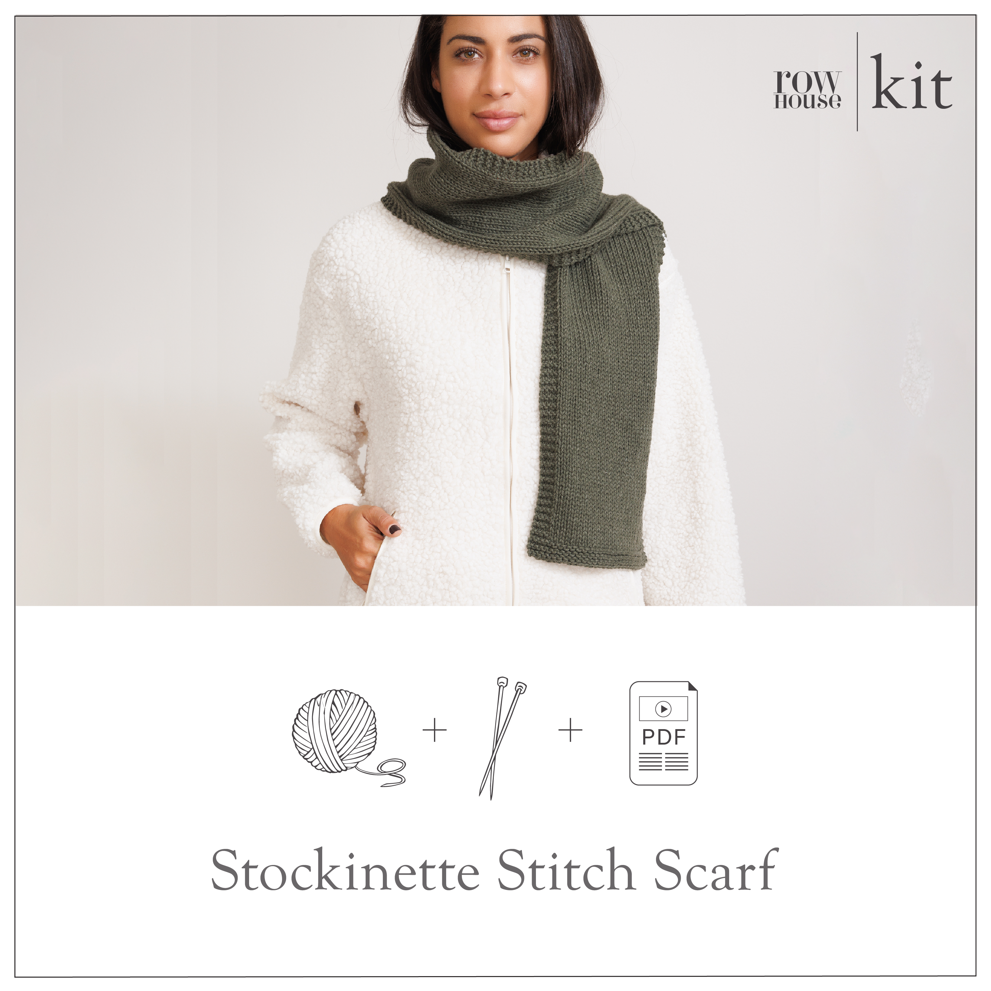 Stockinette Stitch Scarf Kit – Row House Yarn