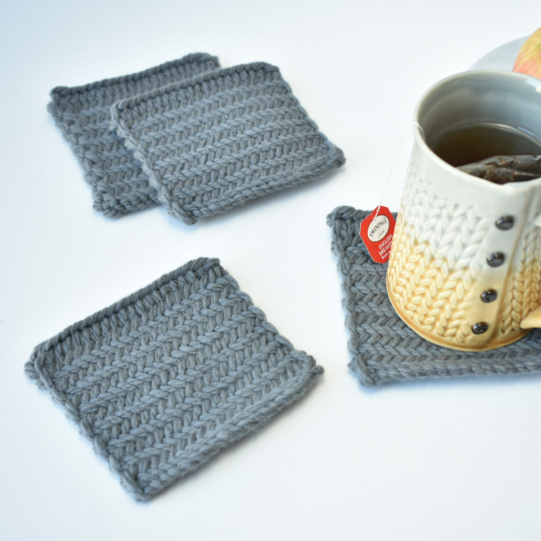 Learning the Herringbone Stitch and Making Coasters!