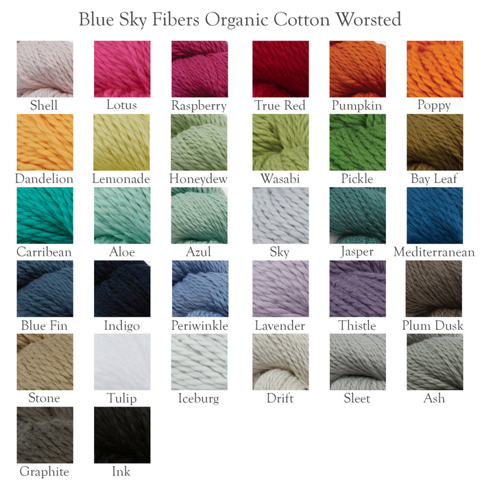 Organic Cotton Worsted (100% cotton)