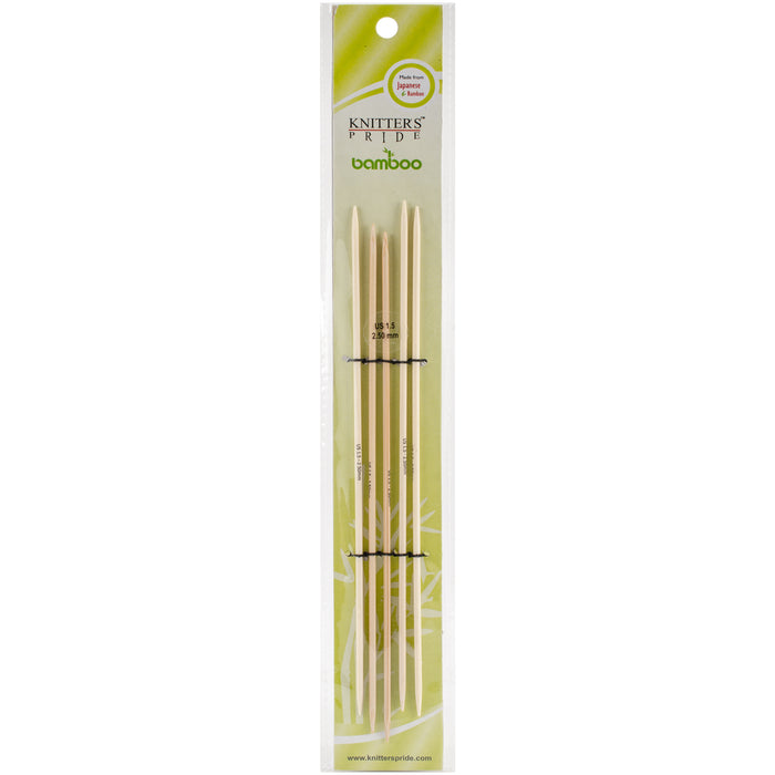 Knitter's Pride Bamboo Double Pointed Knitting Needles 8"