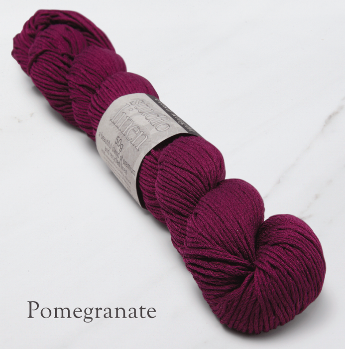 100% linen yarn in bright red color